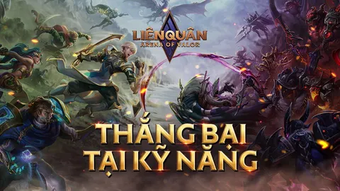 Ảnh quảng bá chính thức Liên Quân Mobile với chiến trường MOBA và tướng trong game.